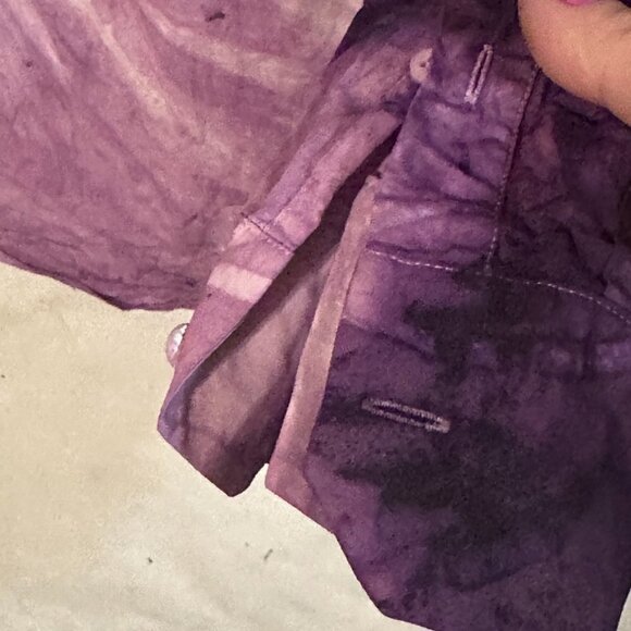 Fendi Purple Shirt Mans Tie Dye Button up Size Small Long Sleeve Cotton Couture - Picture 9 of 10
